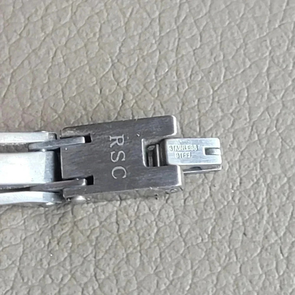 RSC Mens Stainless Steel Black Insert Golf Bracelet Bangle Wristband Chain 8.5" - Picture 7 of 9